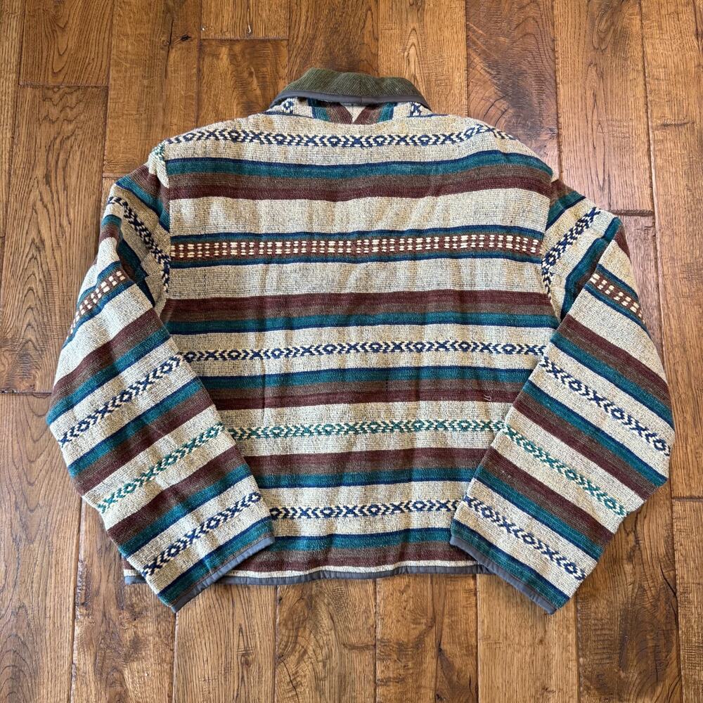 Fiorlini International Southwest Tapestry Cropped Striped Buttoned Coat Sz XL - Picture 5 of 6